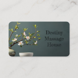 Beautiful Zen Yoga Massage with floral background Visitenkarte