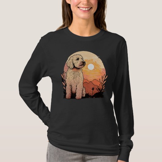 Beautifull Golden Doodle Sunset vintage Goldendood T-Shirt (Vorderseite)