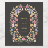 Beautifull Spring Wildblume Garden Wedding Favorit Weinetikett (Einzelnes Label)