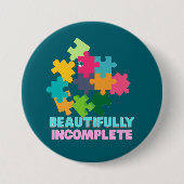 Beautifully Incomplete Colorful Puzzle Piece Button (Vorderseite)