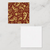 Beautigend ethnisch Inspiriert Red-Gold-Gemustert Quadratische Visitenkarte (Vorne/Hinten)