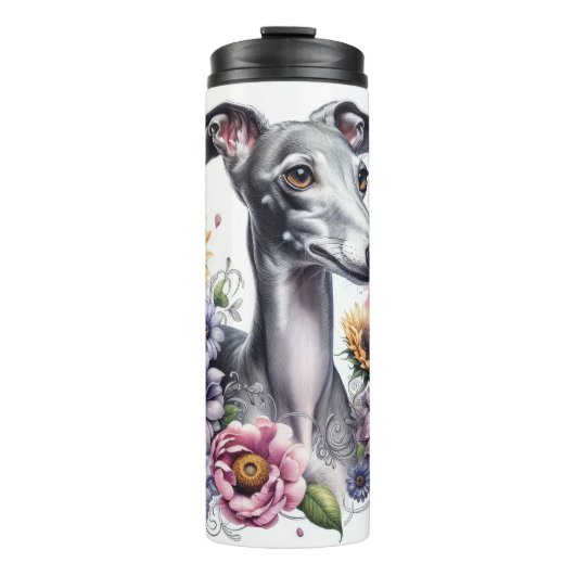 Beautilul Greyhound Dog Thermosbecher (Vorderseite)
