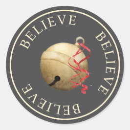 Beautiufl BELIEVE Jingle Bell Weihnachten Runder Aufkleber