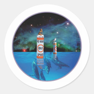 Beauty am Baden ohne weck Runder Aufkleber