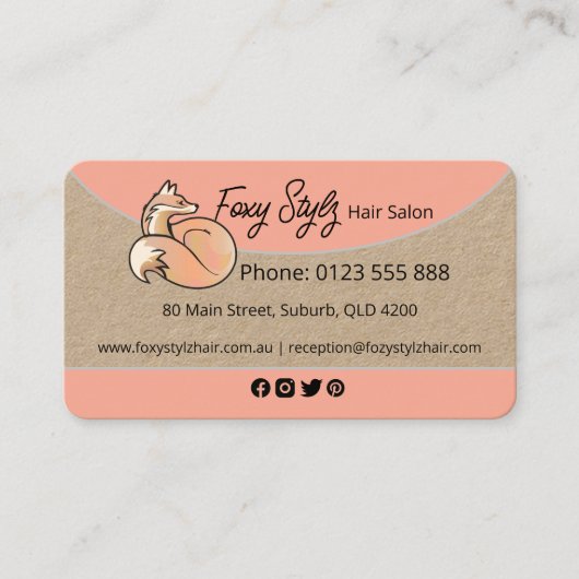 Beauty/Animal Business Card Visitenkarte (Vorderseite)