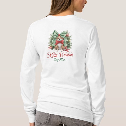 Beauty Aquarell Weihnachtskorgi mit Bogen T-Shirt (Rückseite)