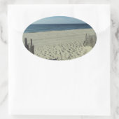 Beauty Beach Ovaler Aufkleber (Tasche)