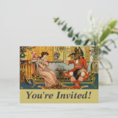 Beauty Beast Classic Fairy Tale Zeichen Einladung (Stehend Vorderseite)