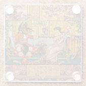 Beauty Beast Classic Fairy Tale Zeichen Glasuntersetzer (Rückseite)