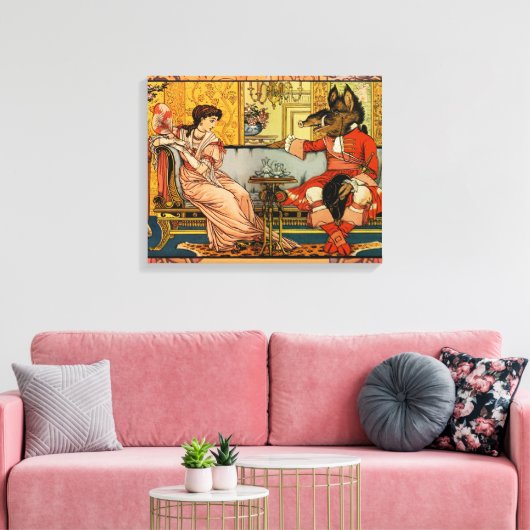 Beauty Beast Classic Fairy Tale Zeichen Leinwanddruck (Insitu (Wohnzimmer))