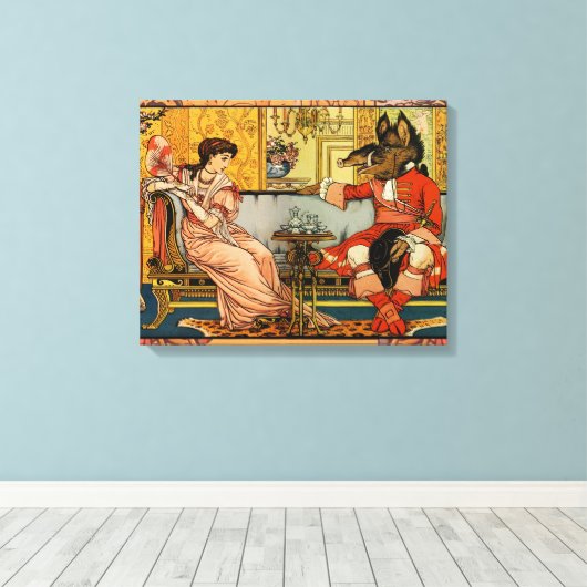 Beauty Beast Classic Fairy Tale Zeichen Leinwanddruck (Insitu (Holzboden))