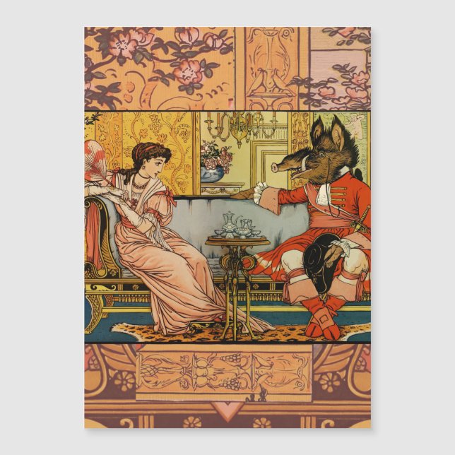 Beauty Beast Classic Fairy Tale Zeichen Magnetkarte (Vorderseite)