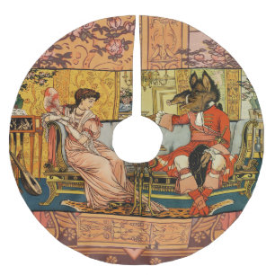 Beauty Beast Classic Fairy Tale Zeichen Polyester Weihnachtsbaumdecke