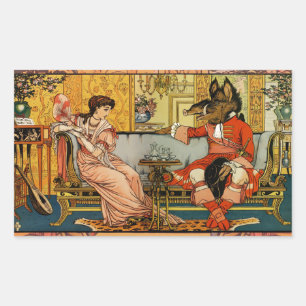 Beauty Beast Classic Fairy Tale Zeichen Rechteckiger Aufkleber