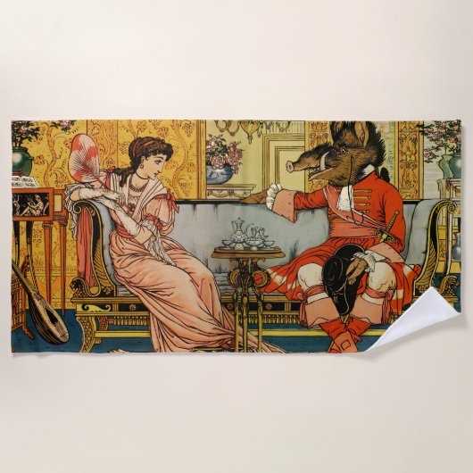 Beauty Beast Classic Fairy Tale Zeichen Strandtuch (Vorderseite)