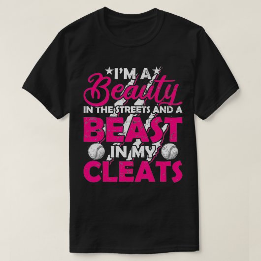 Beauty Beast in My Clearing Softball Player T-Shirt (Design vorne)
