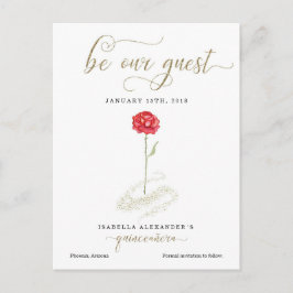Beauty & Beast Quinceñera Save the Date Ankündigungspostkarte