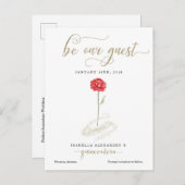 Beauty & Beast Quinceñera Save the Date Ankündigungspostkarte (Vorne/Hinten)