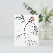 Beauty & Beast Rose Postkarte (Stehend Vorderseite)