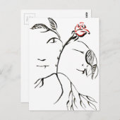 Beauty & Beast Rose Postkarte (Vorne/Hinten)