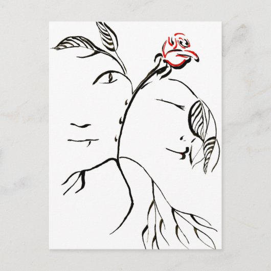 Beauty & Beast Rose Postkarte (Vorderseite)