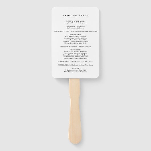 Beauty & Beast Wedding Mass Zeremony Programm Fan Fächer (Rückseite)