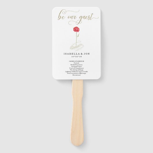 Beauty & Beast Wedding Mass Zeremony Programm Fan Fächer (Vorderseite)