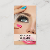 Beauty Beruflich Hair Makeup QR Code Foto Visitenkarte (Vorderseite)
