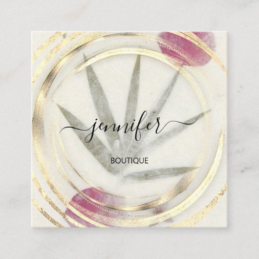 Beauty Bio Bio Shop Gold QR Logoseife Quadratische Visitenkarte (Vorderseite)