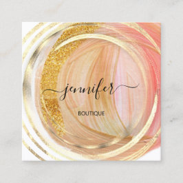 Beauty Bio Bio Shop QR Logo Seife Blush Gold Quadratische Visitenkarte