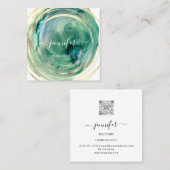 Beauty Bio Bio Shop QR Logo Seife Grün Weiß Quadratische Visitenkarte (Vorne/Hinten)