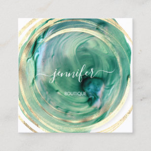 Beauty Bio Bio Shop QR Logo Seife Grün Weiß Quadratische Visitenkarte