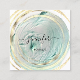 Beauty Bio Bio Shop QR Logo Seife Minze Weiß Quadratische Visitenkarte