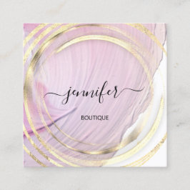 Beauty Bio Bio Shop QR Logo Seife Pink Gold Quadratische Visitenkarte