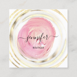 Beauty Bio Bio Shop QR Logo Seife Rosa Weiß Quadratische Visitenkarte