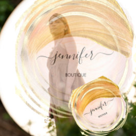 Beauty Bio Shop QR Logo Seife Pink Gold Pink Quadratische Visitenkarte