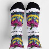 Beauty Bites Back Blue Pink Bloom Pumpkin Socken (Oben)