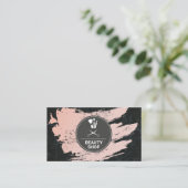 Beauty Black Marble | Haarstylist Makeup Artist Visitenkarte (Stehend Vorderseite)