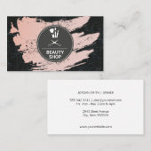 Beauty Black Marble | Haarstylist Makeup Artist Visitenkarte (Vorne/Hinten)