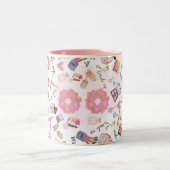 Beauty Bliss Makeup Muster Keramik Tasse (Mittel)