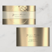 Beauty Blogg Stripes Gold Sepia Foxier Bläschen Visitenkarte (Vorne/Hinten)