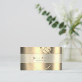 Beauty Blogg Stripes Gold Sepia Foxier Bläschen Visitenkarte (Stehend Vorderseite)