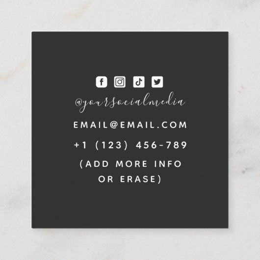 Beauty Blogger Celtic Hand Holding Blume Magic Quadratische Visitenkarte (Rückseite)