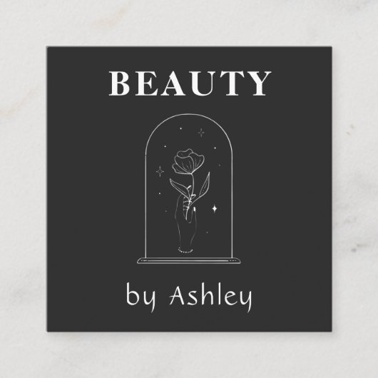 Beauty Blogger Celtic Hand Holding Blume Magic Quadratische Visitenkarte (Vorderseite)