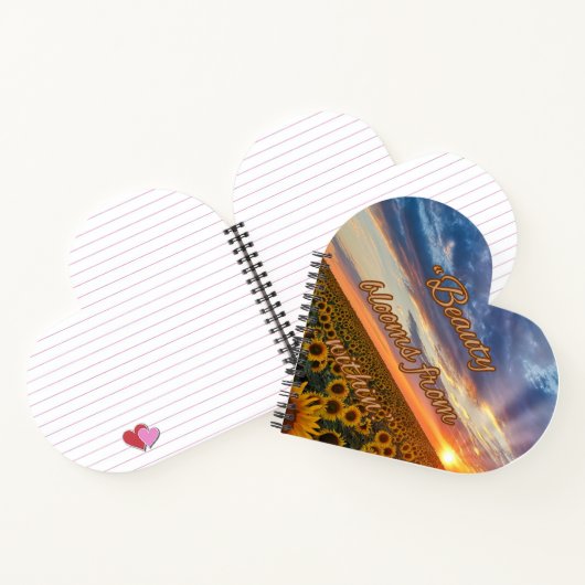Beauty Blooms Heart Spiral Notebook Notizblock (Innenseite)