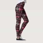 Beauty Blume Line Art Typografie Leggings (Rechts)