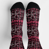 Beauty Blume Line Art Typografie Socken (Oben)