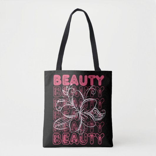 Beauty Blume Line Art Typografie Tasche (Vorderseite)