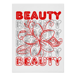 Beauty Blume Line Art Typografy Design Poster