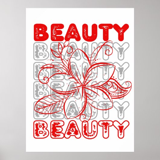 Beauty Blume Line Art Typografy Design Poster (Vorne)